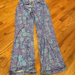 SOUTHERN COUTOUR WOMENS PAJAMA PANTS SMALL PURPLE GEOMETRIC